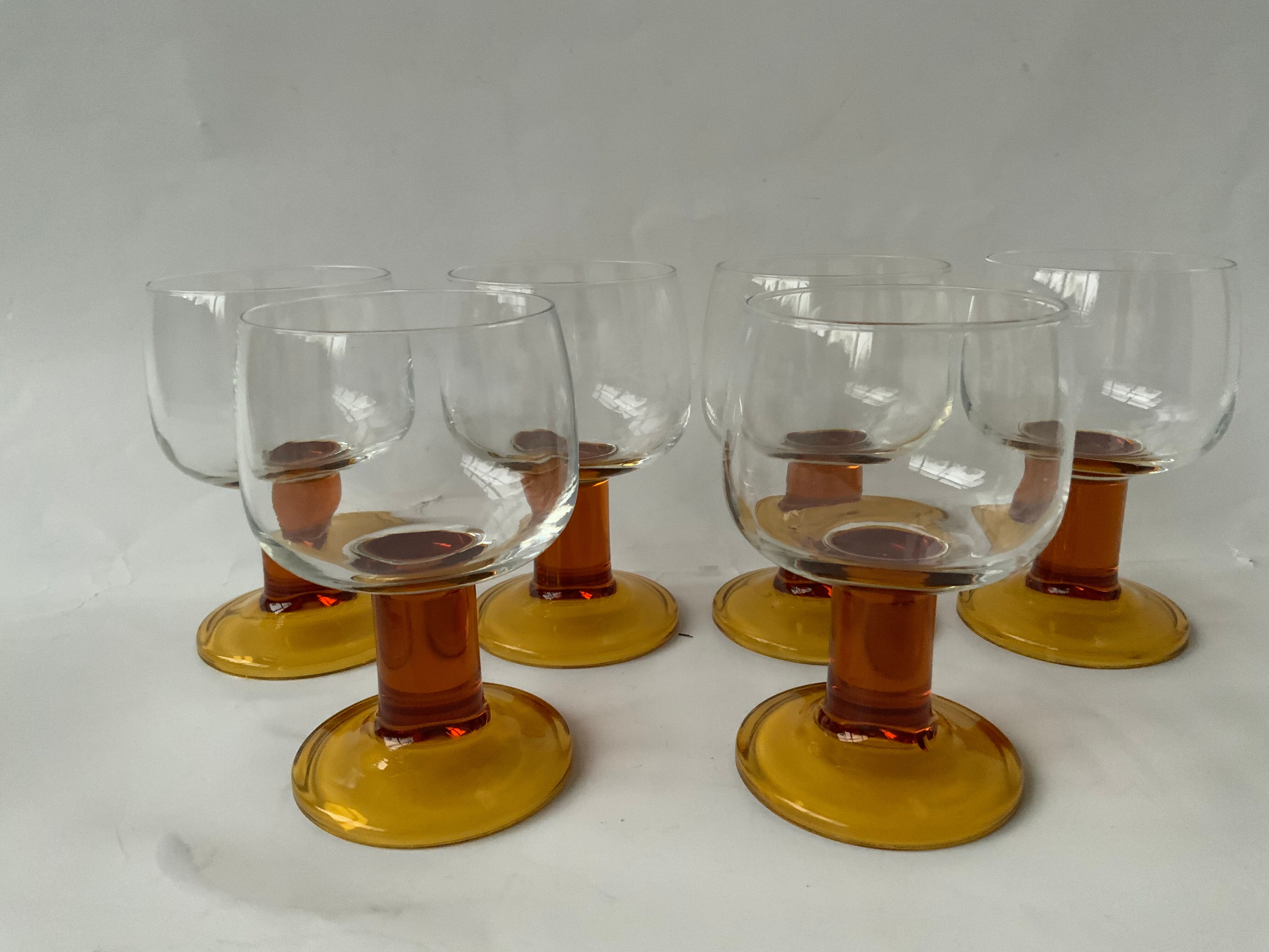 Selency amber stemmed glasses x Monoprix Croisé Laroche