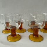 Selency amber stemmed glasses x Monoprix Croisé Laroche