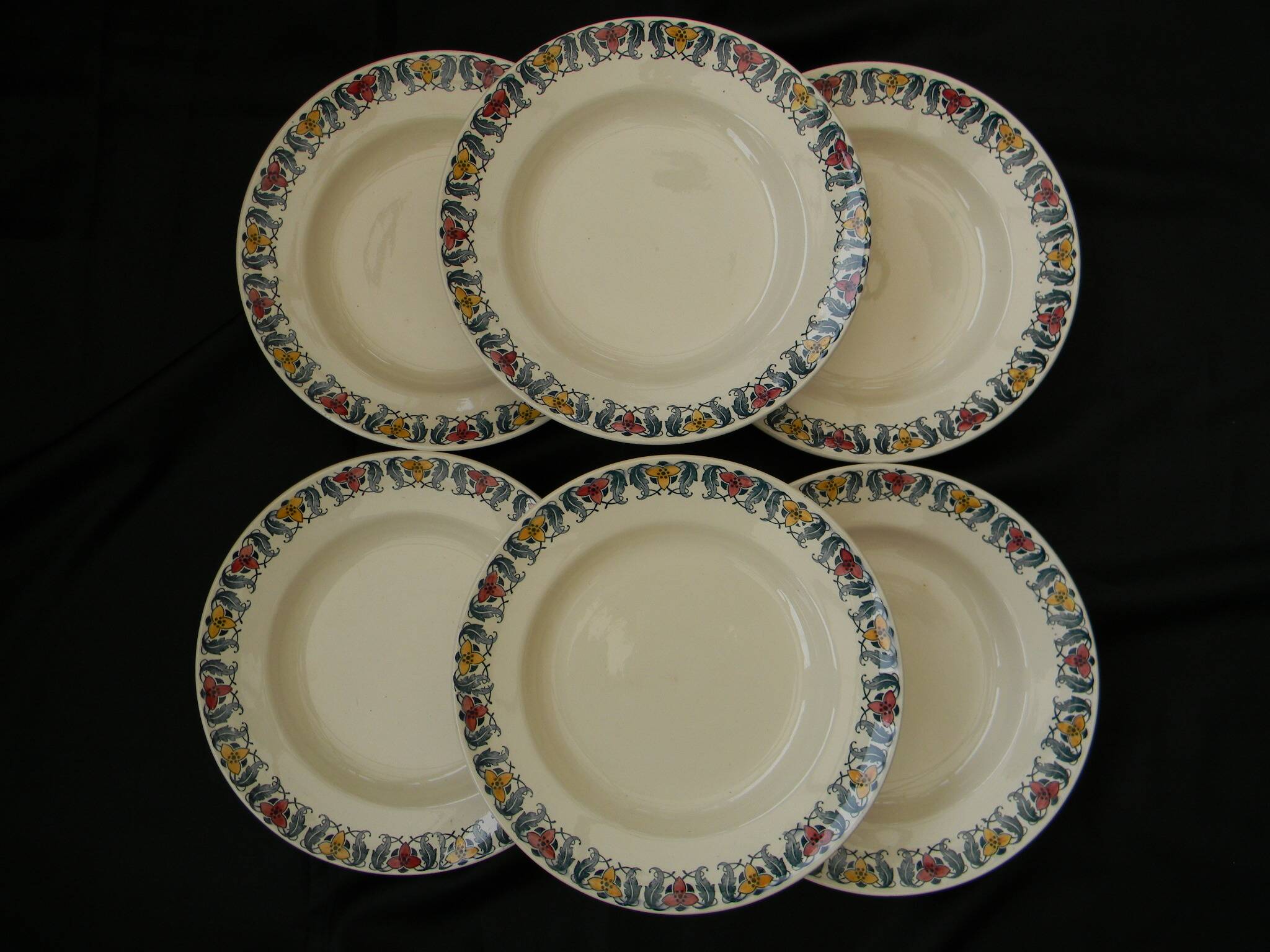 Set of 6 deep plates in earthenware from LONGCHAMP. Berthe model.