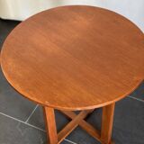 Vintage scandinavian style round teak sidetable