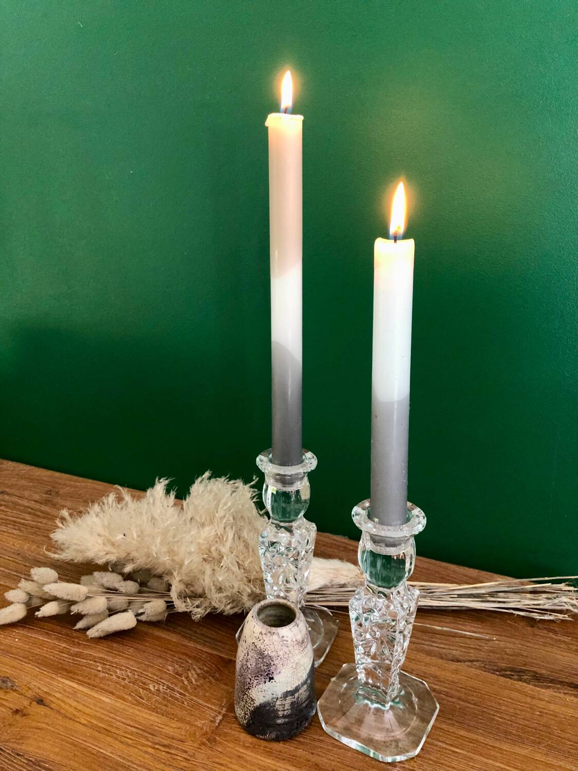 Square base candle holders