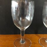 5 crystal wine glasses engraved decoration