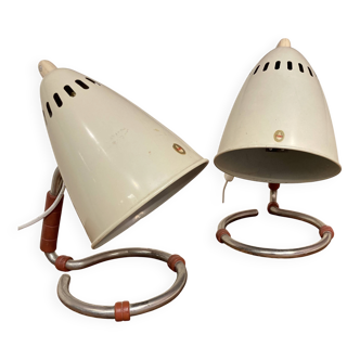 Pair of large osram metal lamps 1950.