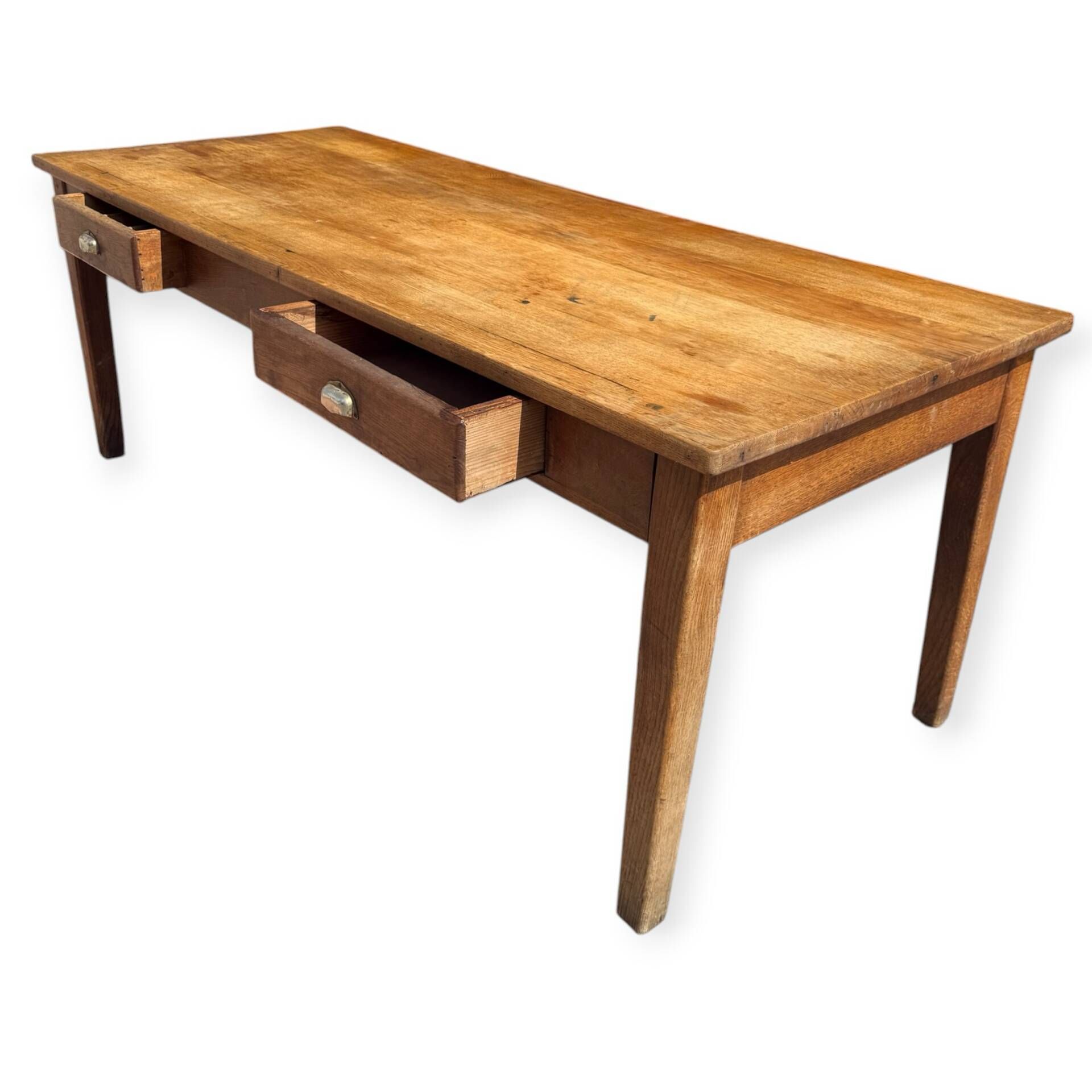Farm table in Oak 1900 France 2 drawers
