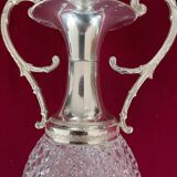 Vase glass and silver metal, Italy 1960