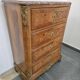 Louis XV chest of drawers in marquetry and gilded bronze - Marble top
