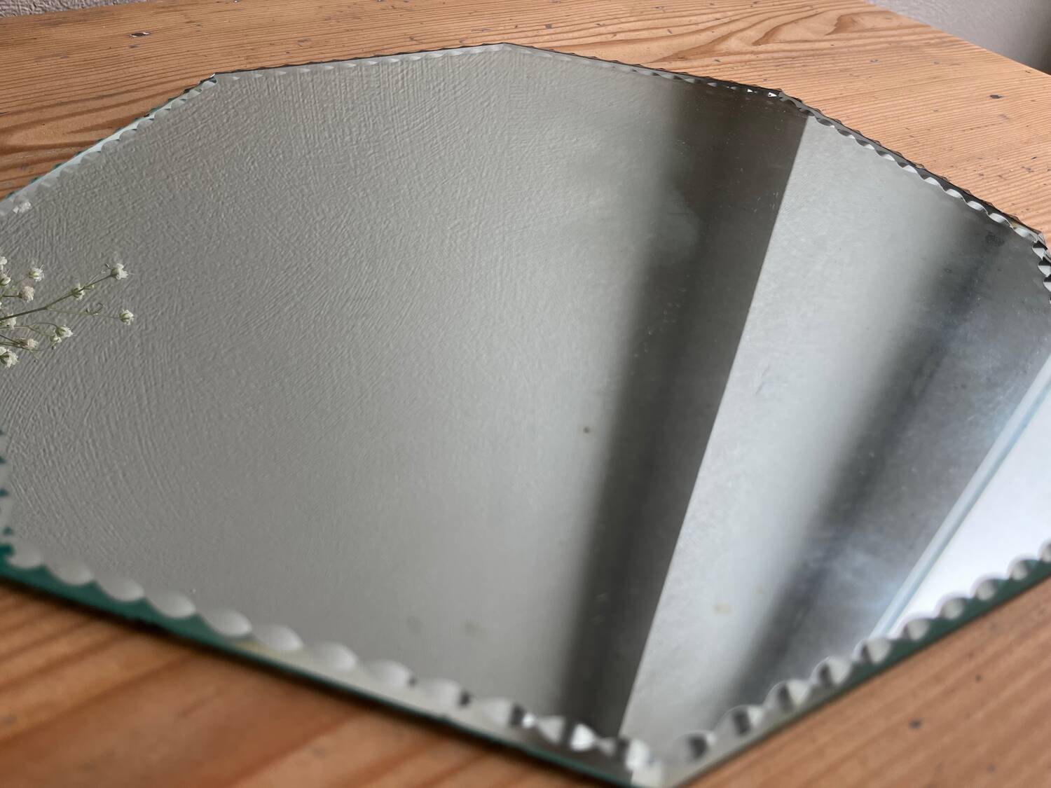 Vintage octagonal beveled mirror