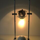 Adjustable desk lamp in chrome and metal, eighties