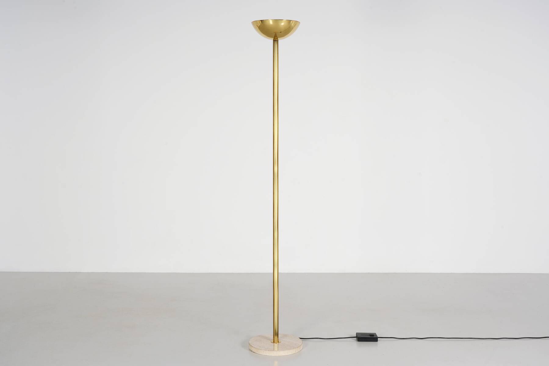 Brass and Burgundy stone floor lamp circa 1970
