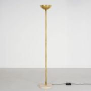 Lampadaire en laiton et pierre de bourgogne circa 1970