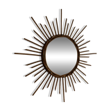Vintage 1960s sun mirror made of rattan - 55 cm
