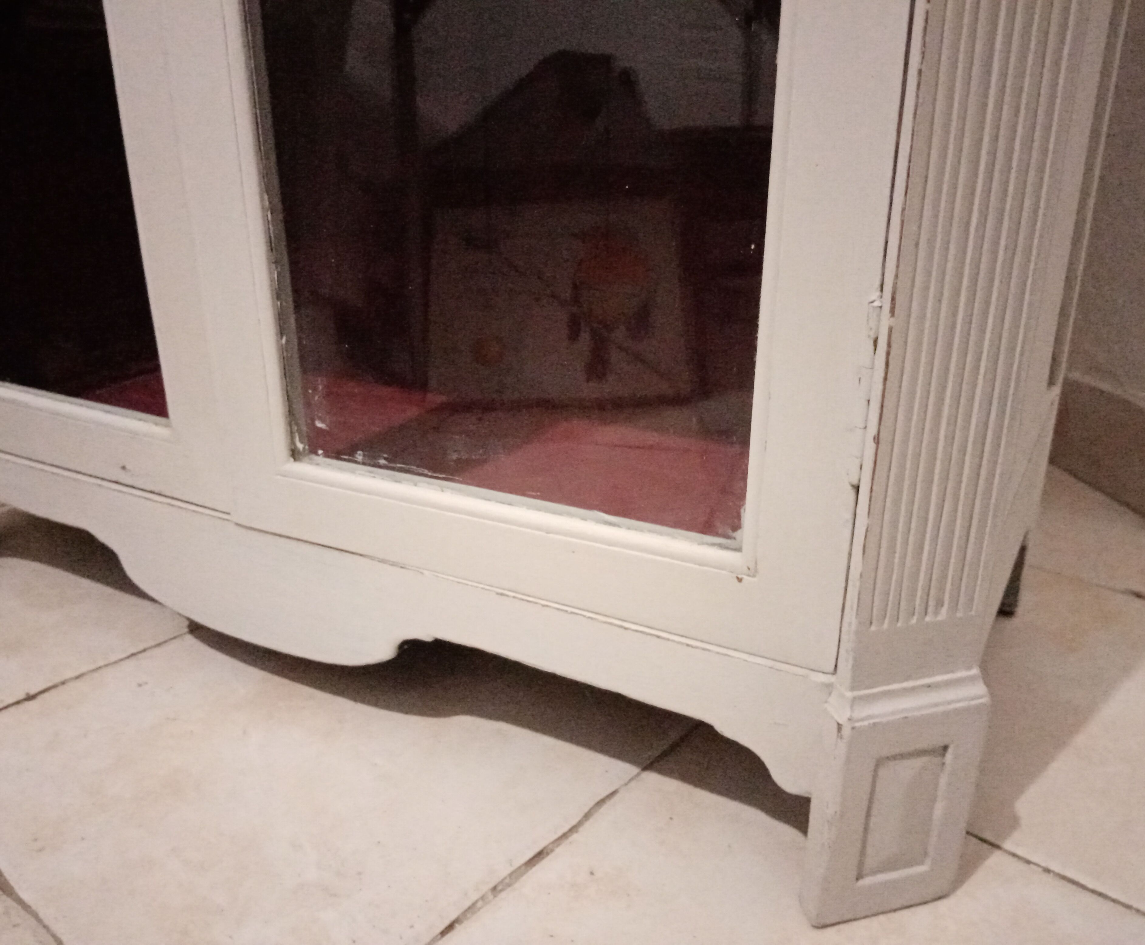 Silver library patina 2 doors on marble 147 x 81 cm