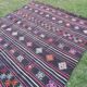 Vintage Turkish kilim handwoven 211x285 cm