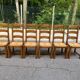 Set of 6 rustic solid oak chairs with straw seats — Very good condition