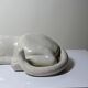 Large elongated panther in crackled earthenware, vintage 1960s-1980s.