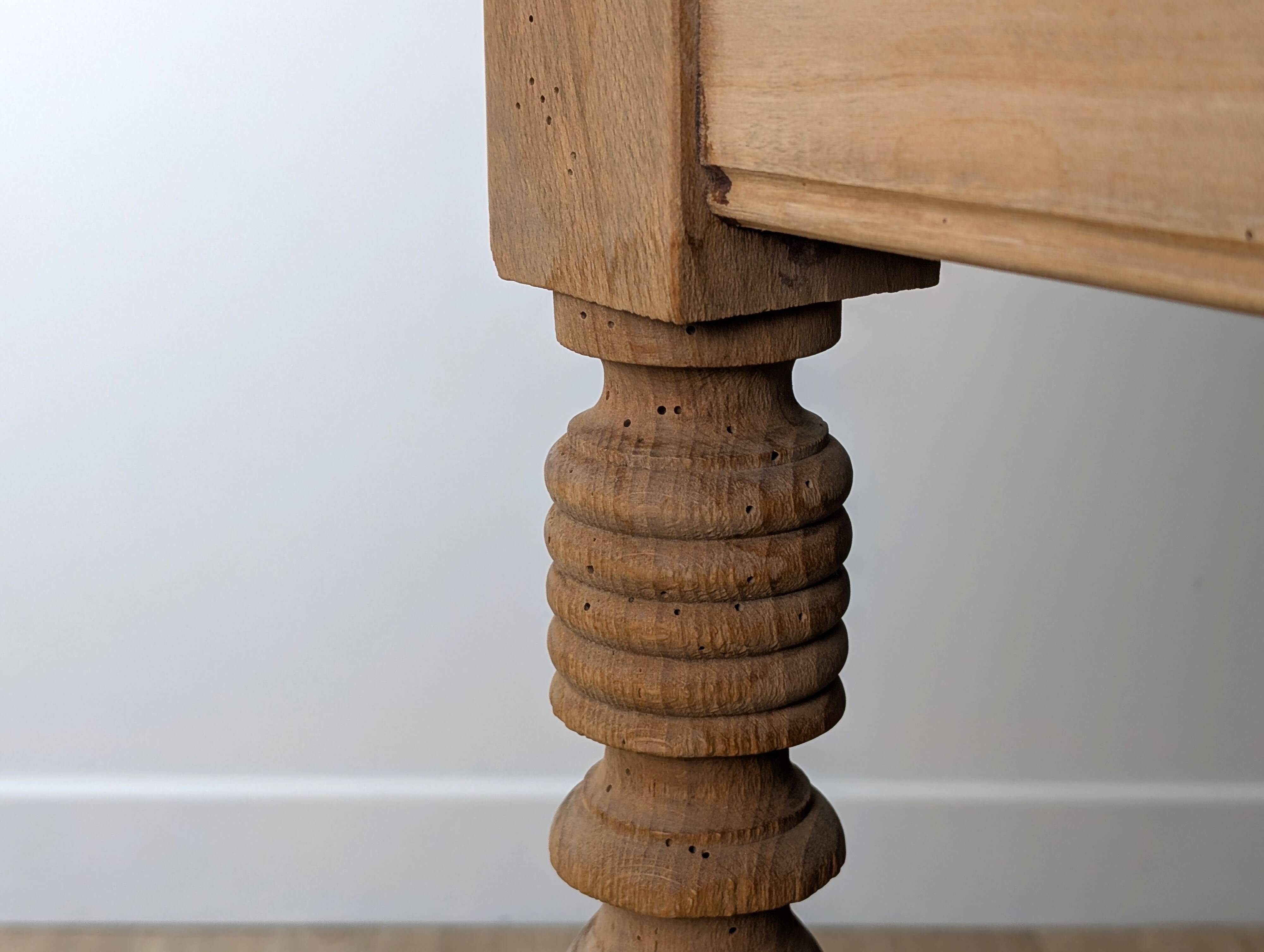 Raw wood farmhouse table