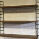 Large beech wood string shelf and black metal Stud