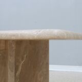 Tables basses sculpturales en marbre travertin de design italien vintage