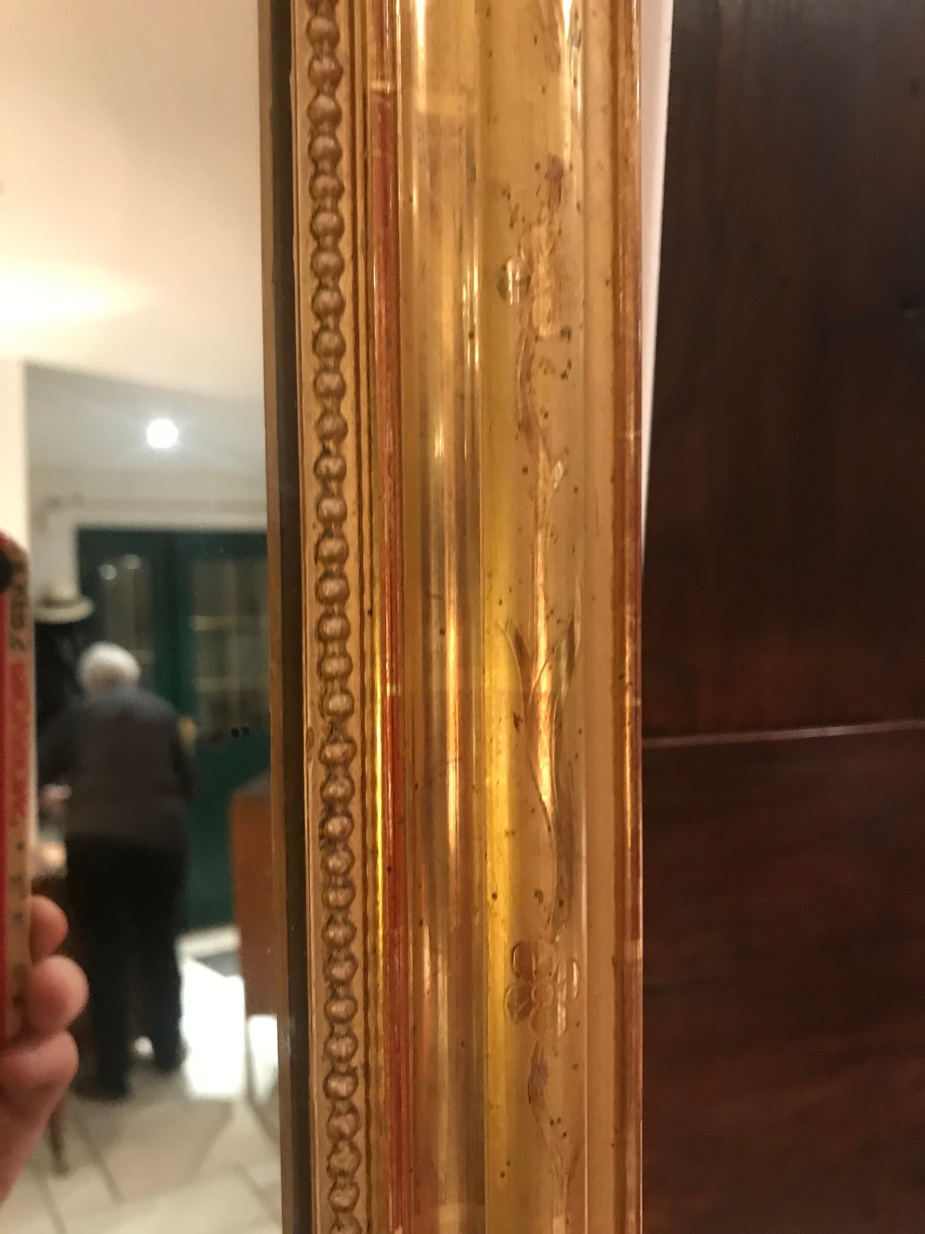 Mirror Louis Philippe gold leaf 30x80cm
