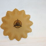 Pleated yellow glass lampshade