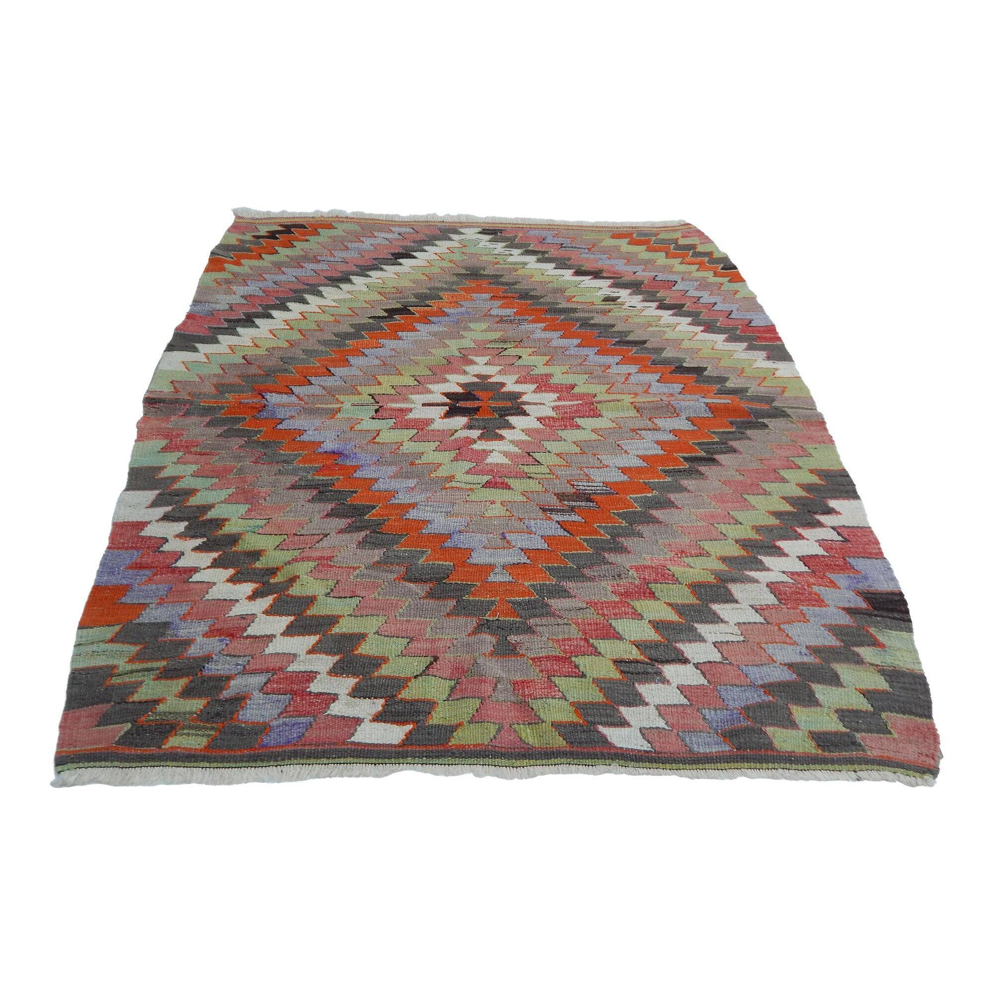 Vintage Turkish kilim, handwoven, 100x120 cm.