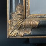 Miroir noir et or style Empire 34x39cm