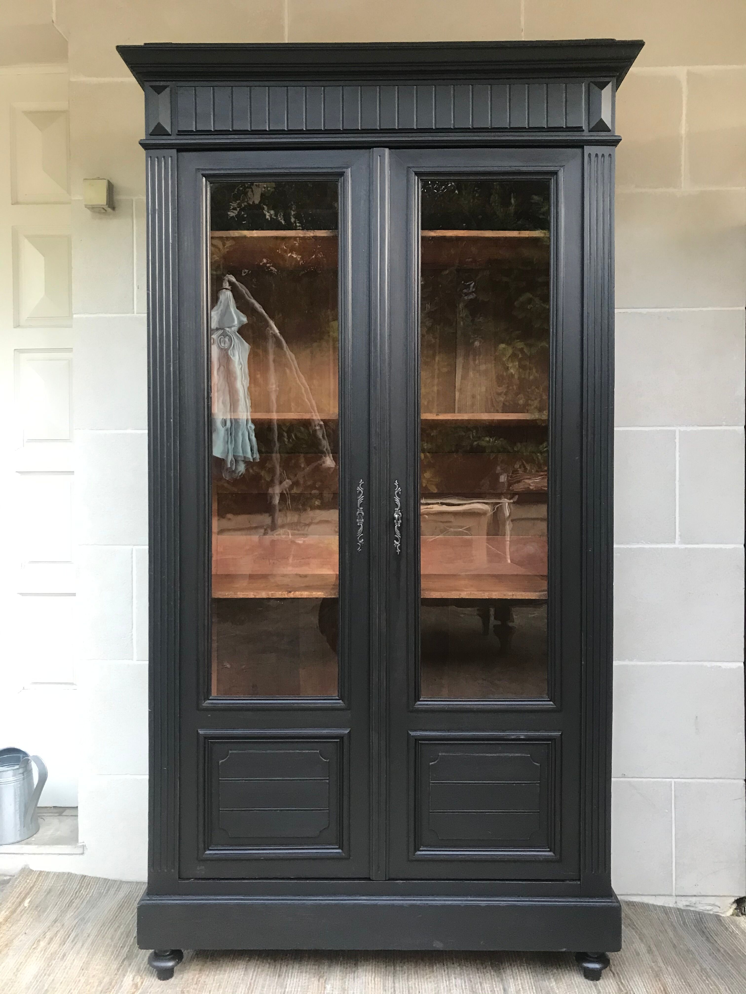 Black library showcase Napoleon cabinet of curiosities dresser