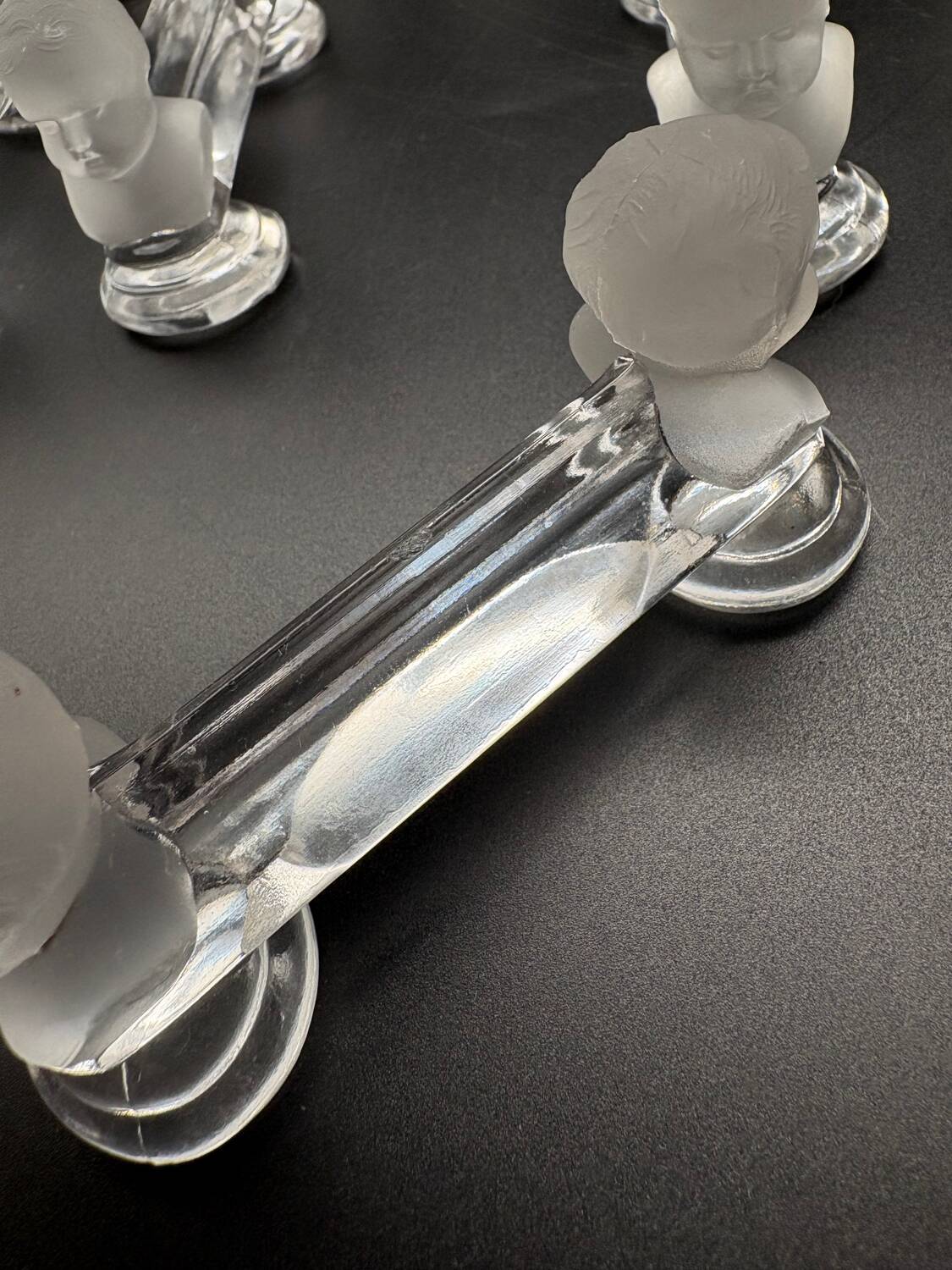 12 Baccarat crystal knife holders, Houdon model, 19th century.