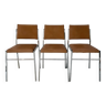 Set of 3 70s leatherette chairs