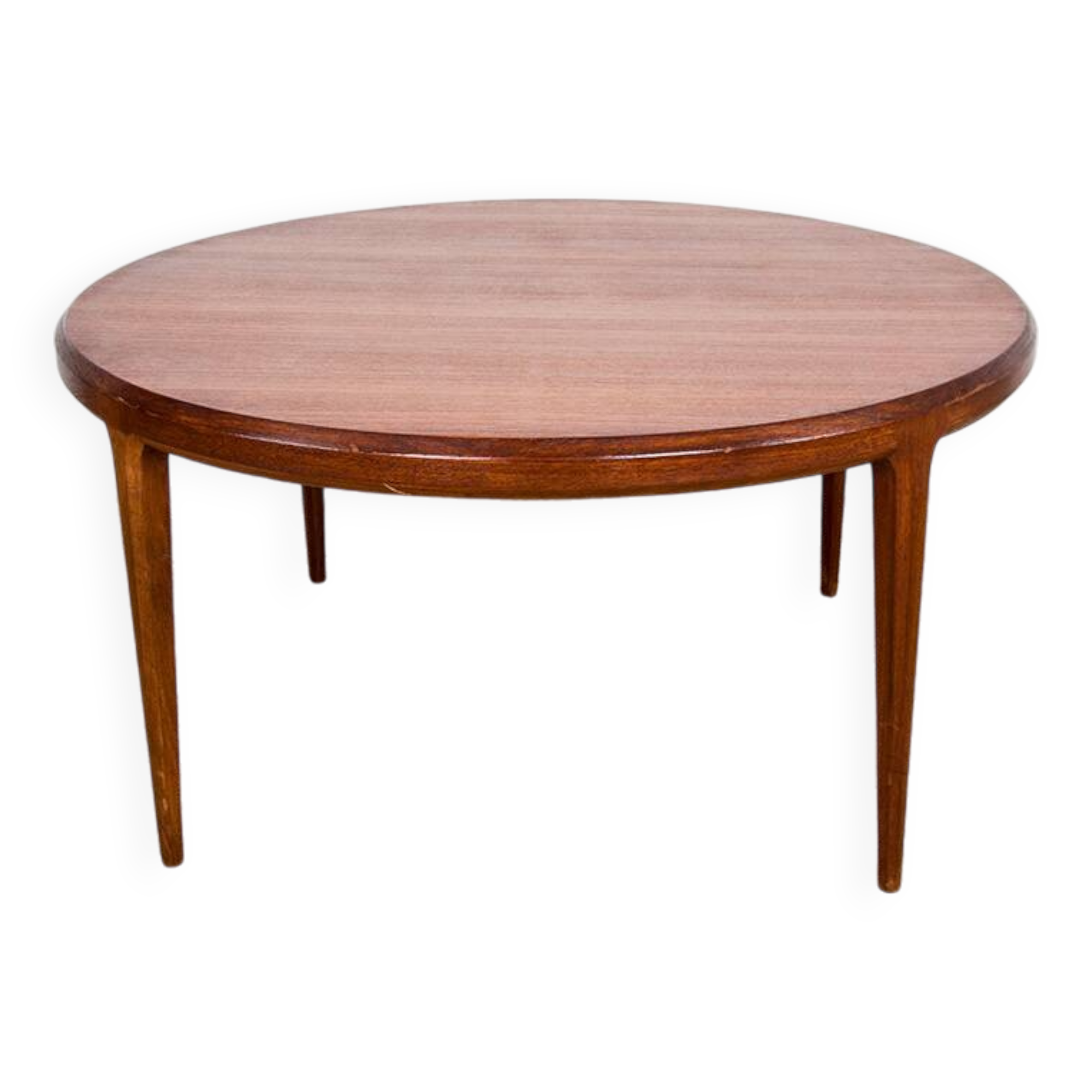 Grande table basse Danoise ronde en teck modèle 283 par Johannes Andersen pour CFC Silkeborg 1960.