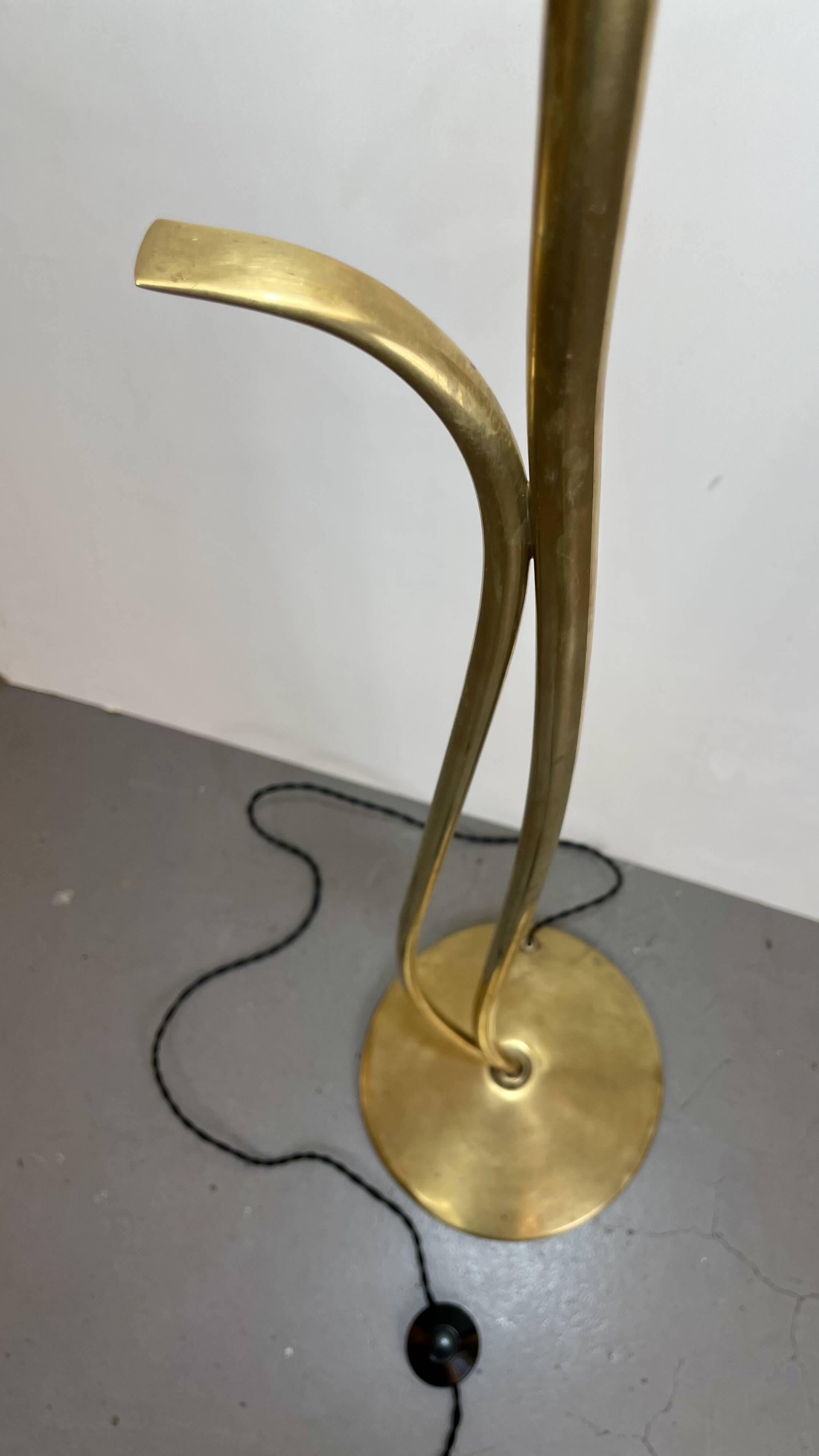Mid-Century Brass Floor Lamp, 1950s