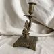 Antique dolphin candlestick from the 19th century, fish candlestick.