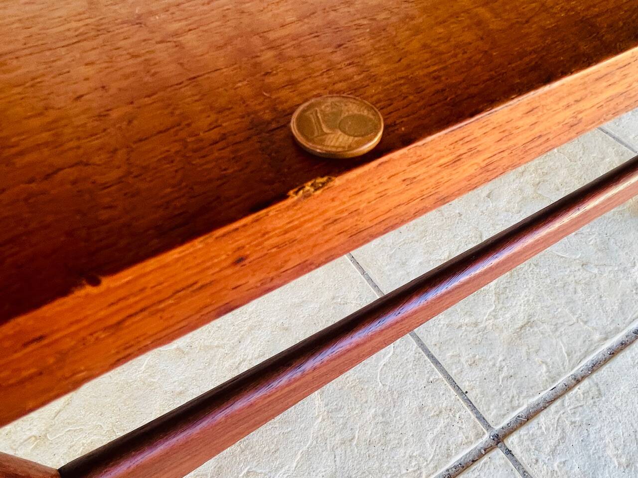 Teak coffee table in Scandinavian style, circa 1960s.