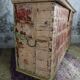 Indian wooden chest on wheel
