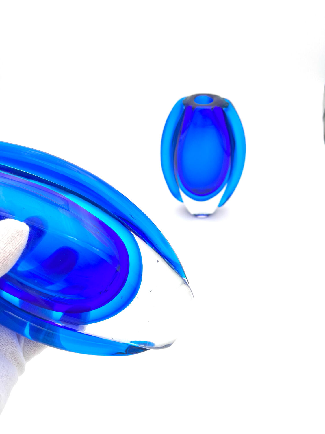 Pair of Murano Sommerso Multilayer Vases - Gallery Condition - Flávio Poli