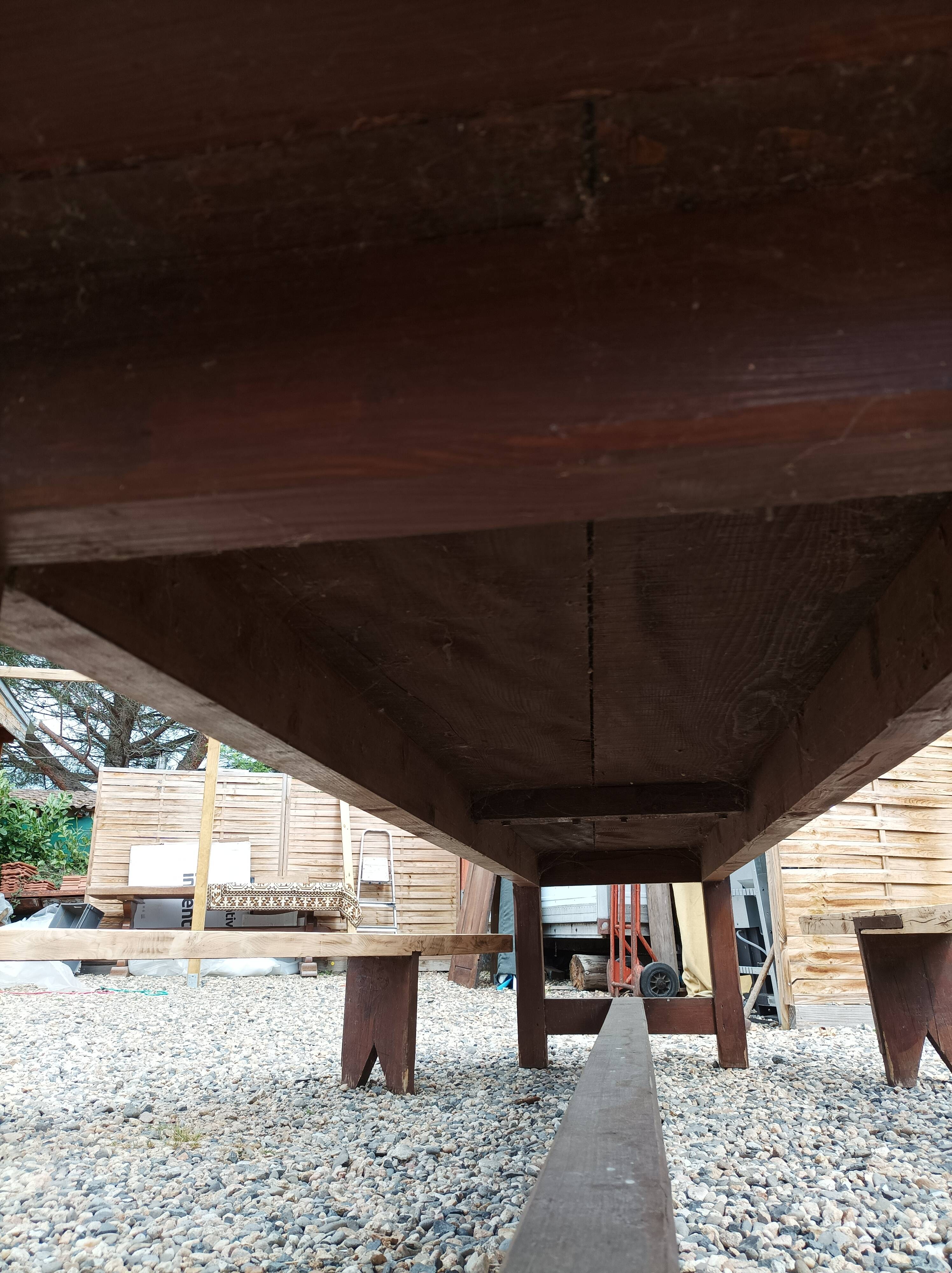 Fir farmhouse table with bench 3m42