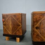 1938s pair of Art Deco bedside tables, Czechoslovakia