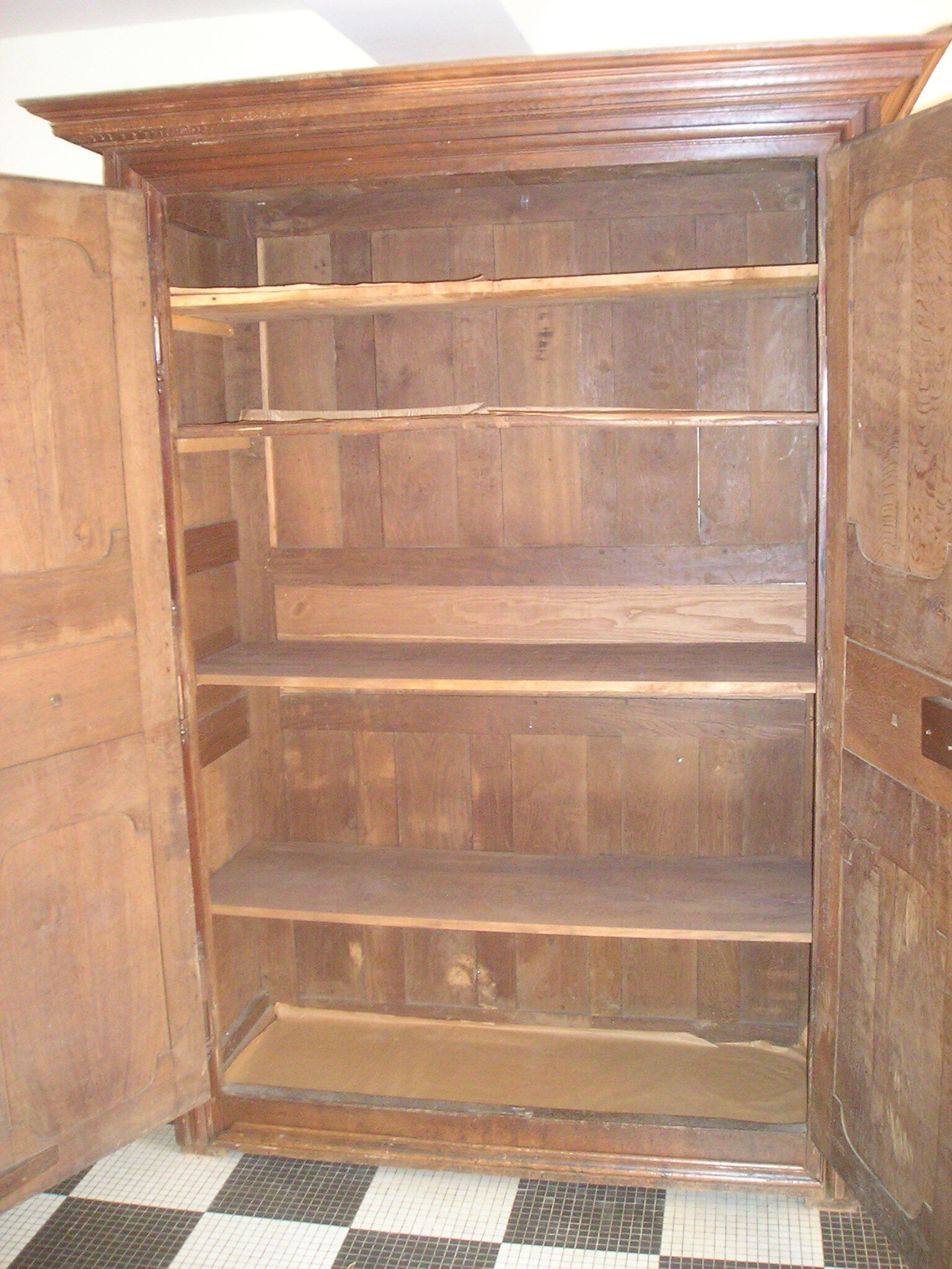 Old wardrobe of manor or castle XIXth in oak