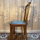 6 Art Deco period chairs in green vinyl