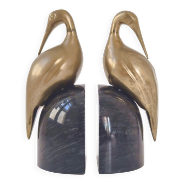 Pair of vintage 1970s heron bookends