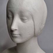 Bust after Laurana in Renaissance style, known as Aragon, patinated plaster, 33 cm.