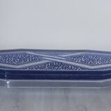 Art deco blue pressed glass tray