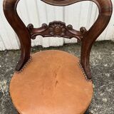 Mid-19th century solid walnut harpist's chair