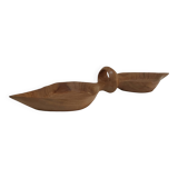 Vintage sculptural wooden pocket tray