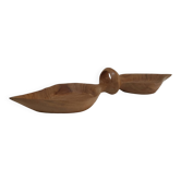 Vintage sculptural wooden pocket tray
