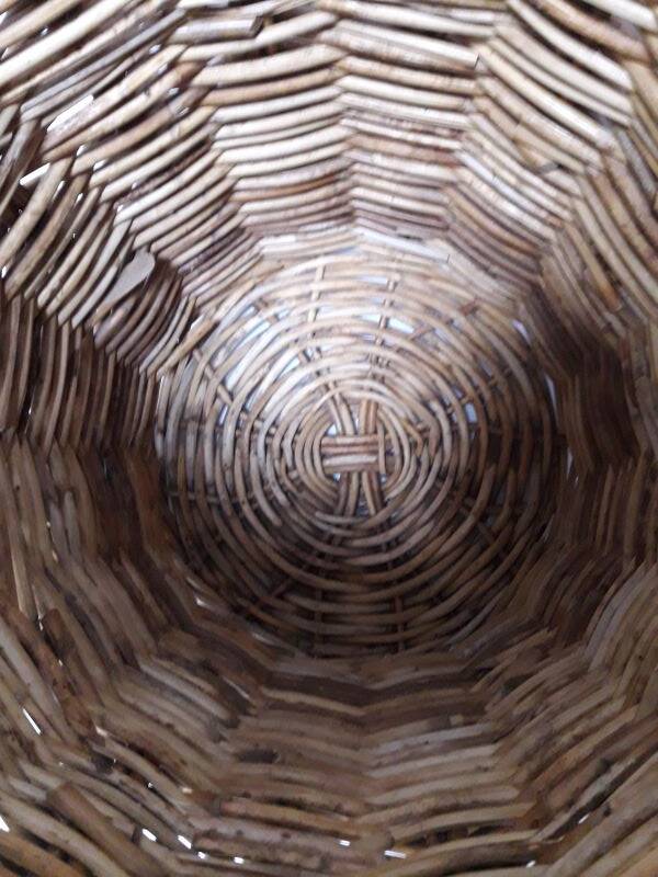 High basket 55cm round rattan old