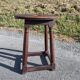 Antique church stool in solid oak