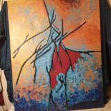 Large abstract painting Sons of light Raymond Loton