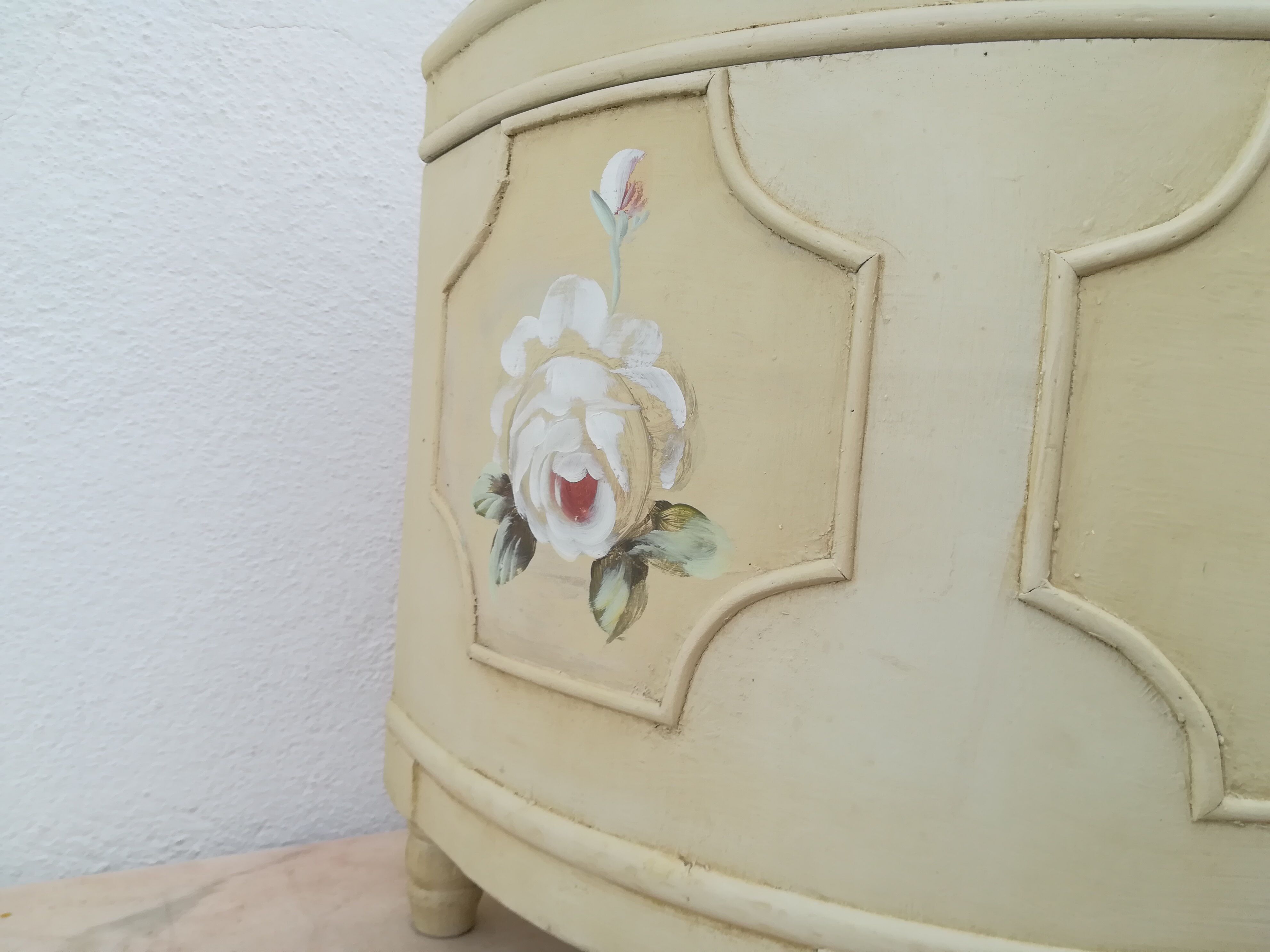 Half moon chest painted wooden