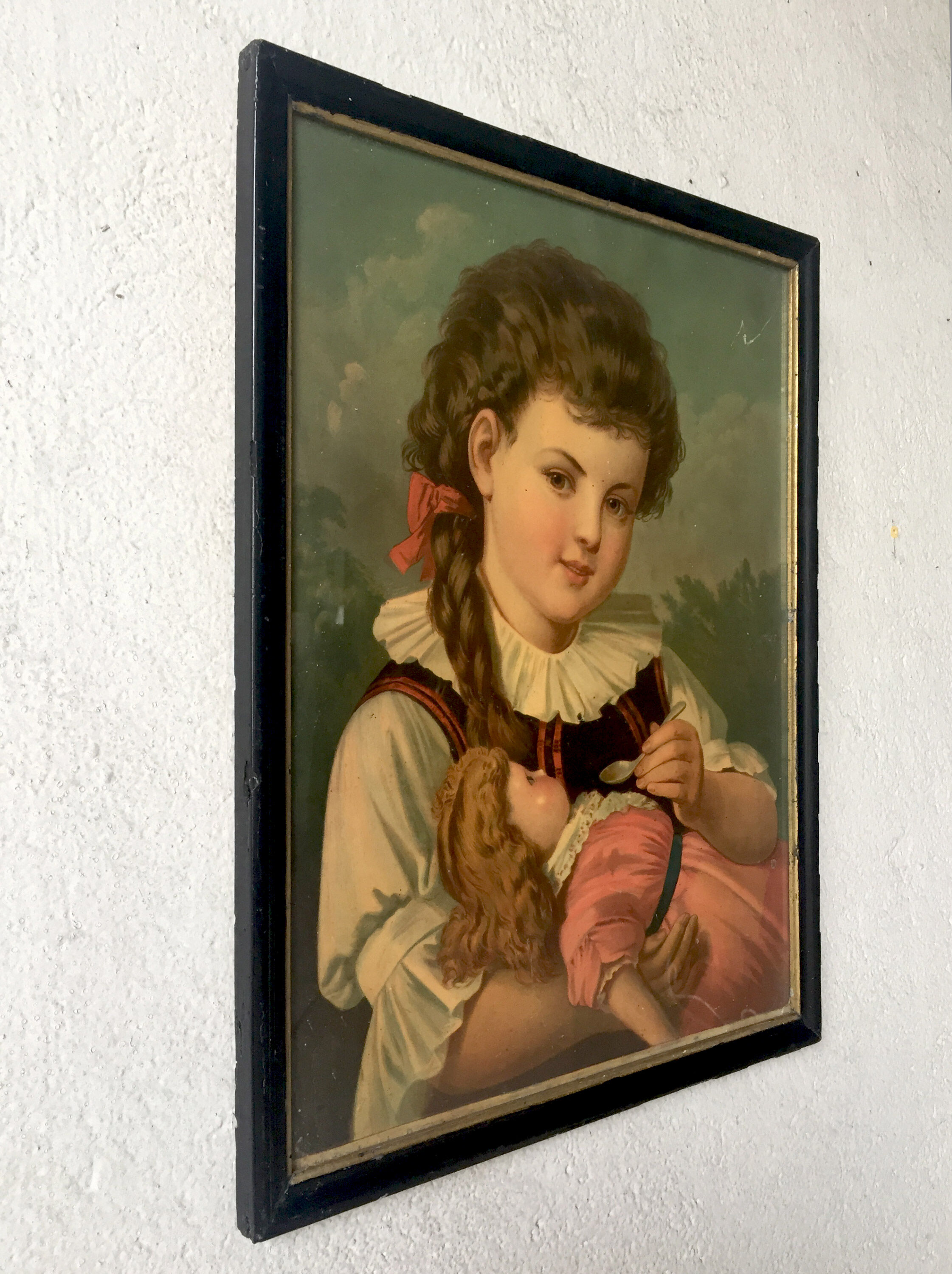 table in chromolithography framed early twentieth century